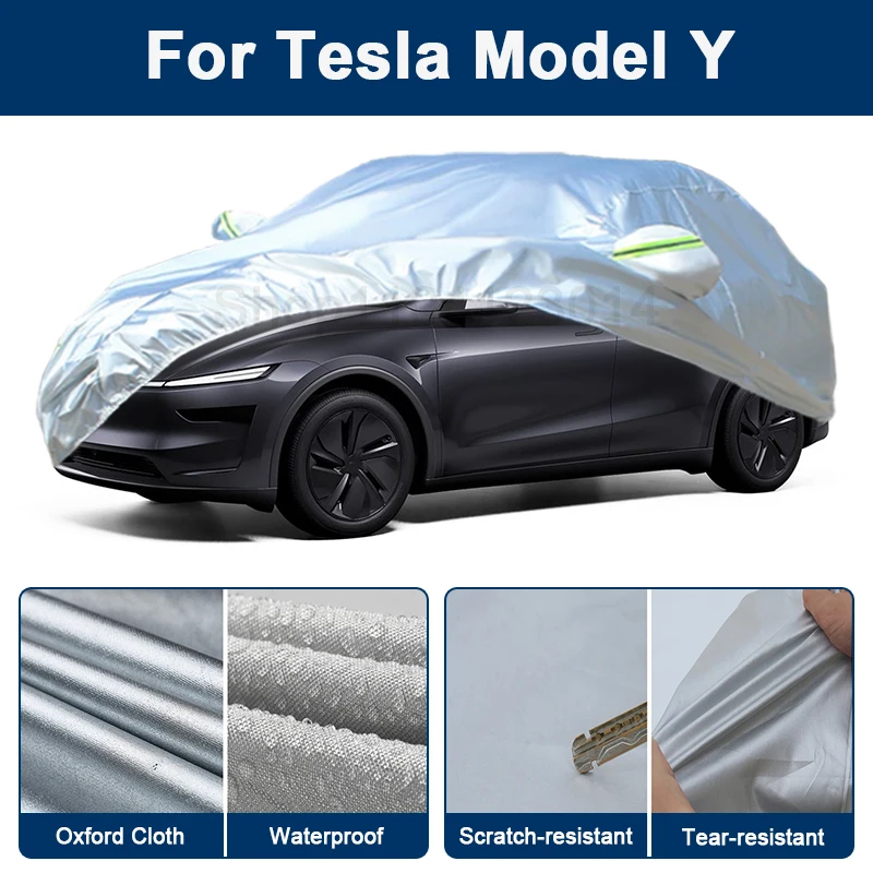 

Всепогодный чехол для автомобиля Tesla Model Y с отражающими полосами, водонепроницаемый, снегозащитный, пылезащитный, с защитой от УФ-излучения, внешний аксессуар