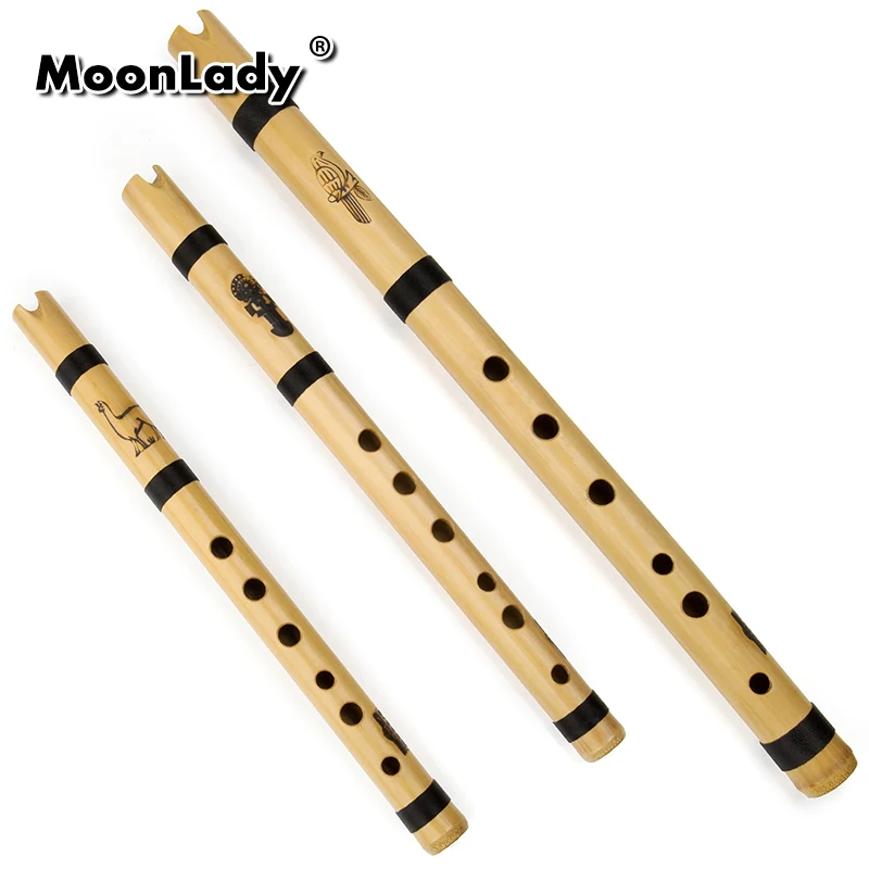 A/G/D/F/C Key Traditional 6-Hole Quena Signature Flute Instrument Wood Color Ribbon Pattern Serious Score