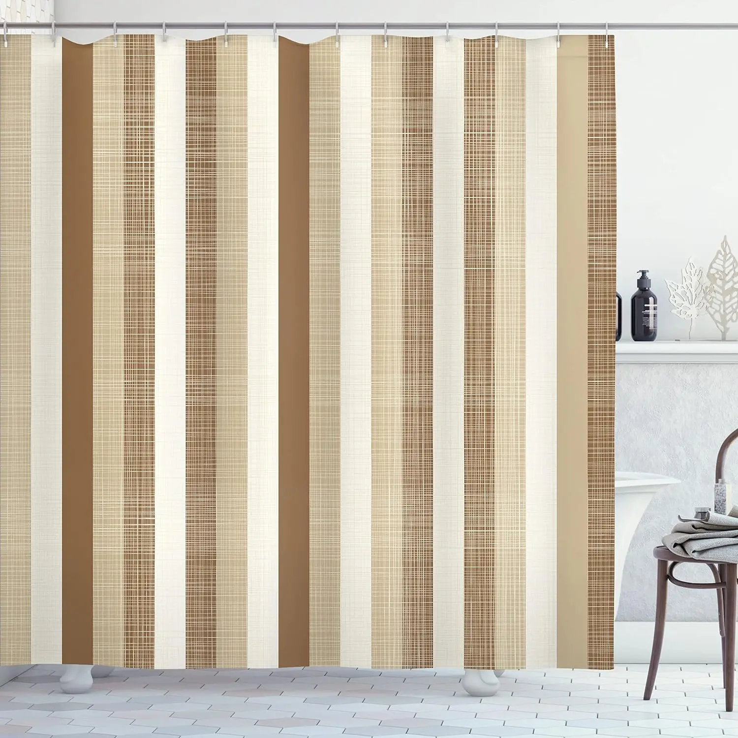 

Vintage Colorful Striped Shower Curtain Geometric Pattern Waterproof bathroom Home decor Bathtub Curtain Decor