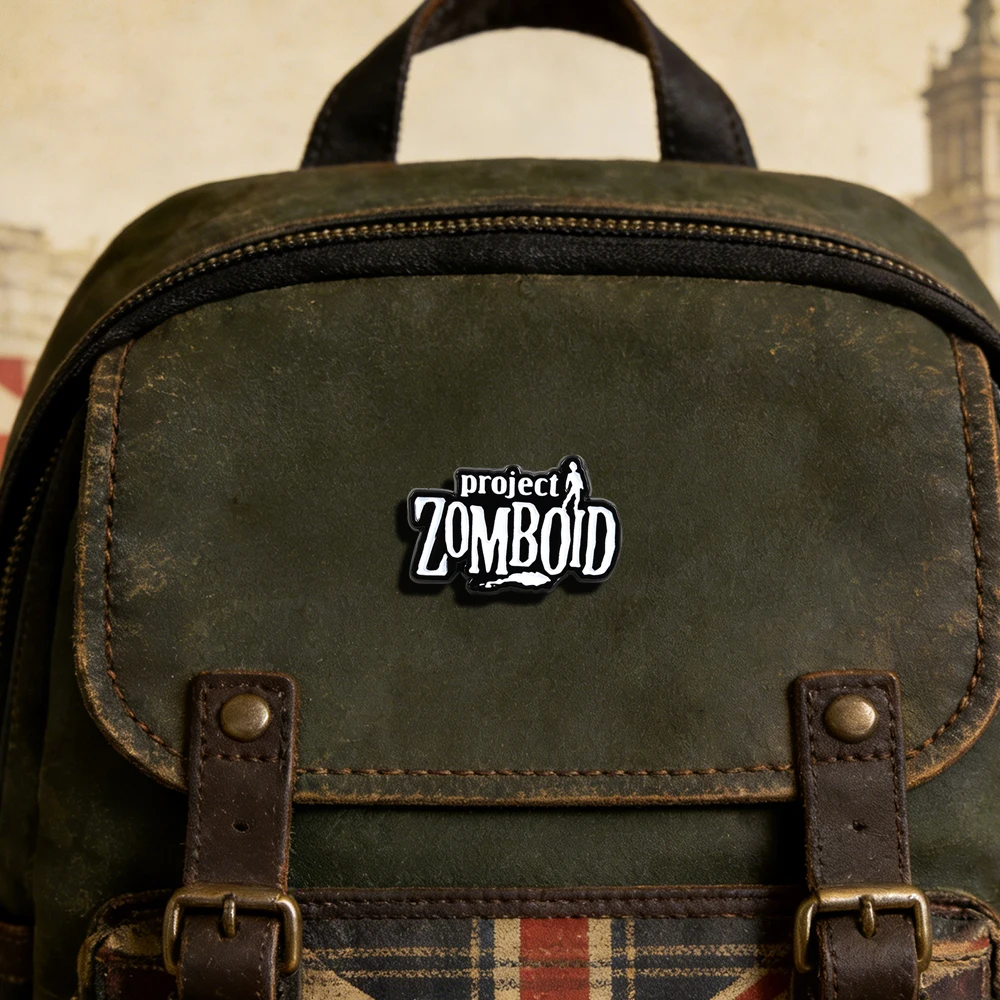 P-Project Zomboid Spiel-Logo-Brosche, Horror-Spiel-Anstecknadel für Gamer, Fans, Sammler, Zombie-Survival-Deko – Detail 7