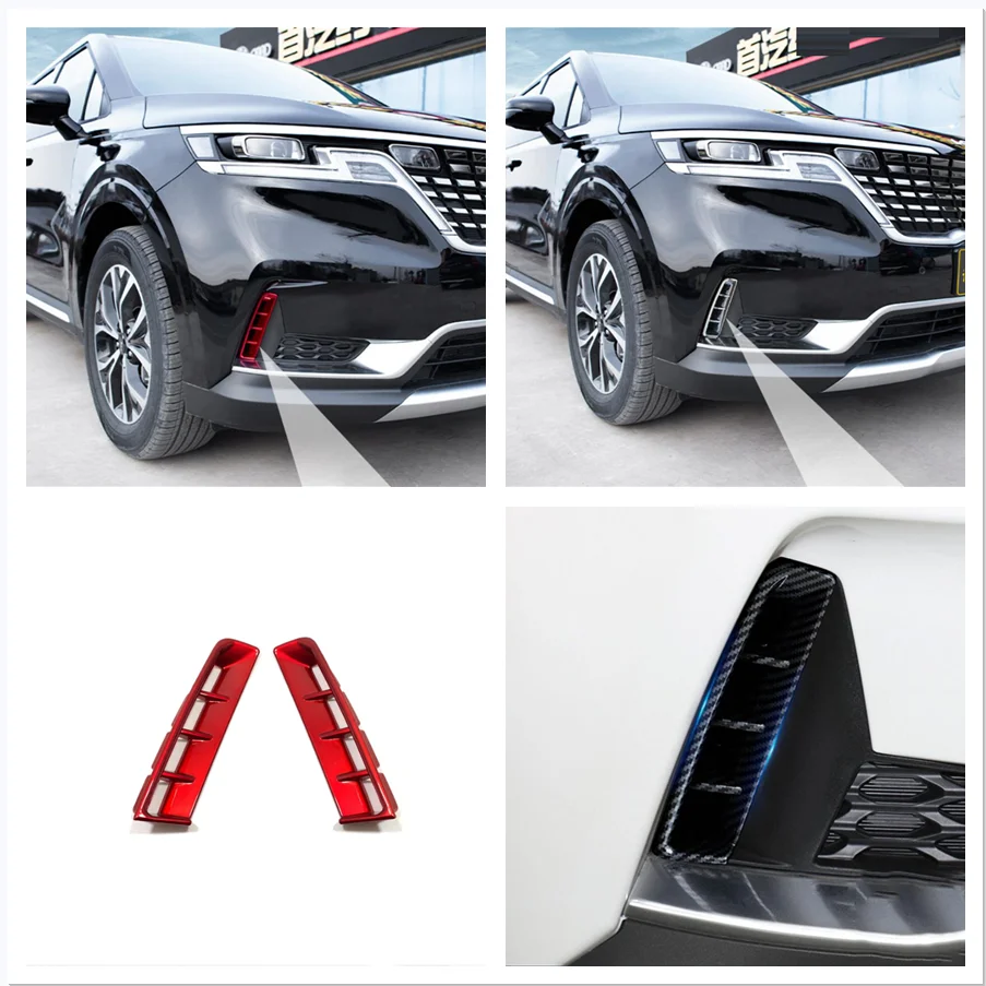 

For Kia Carnival KA4 2021 2022 Accessories Exterior Front Foglight Fog Light Lamp Vent Frame Decoration Cover Trim