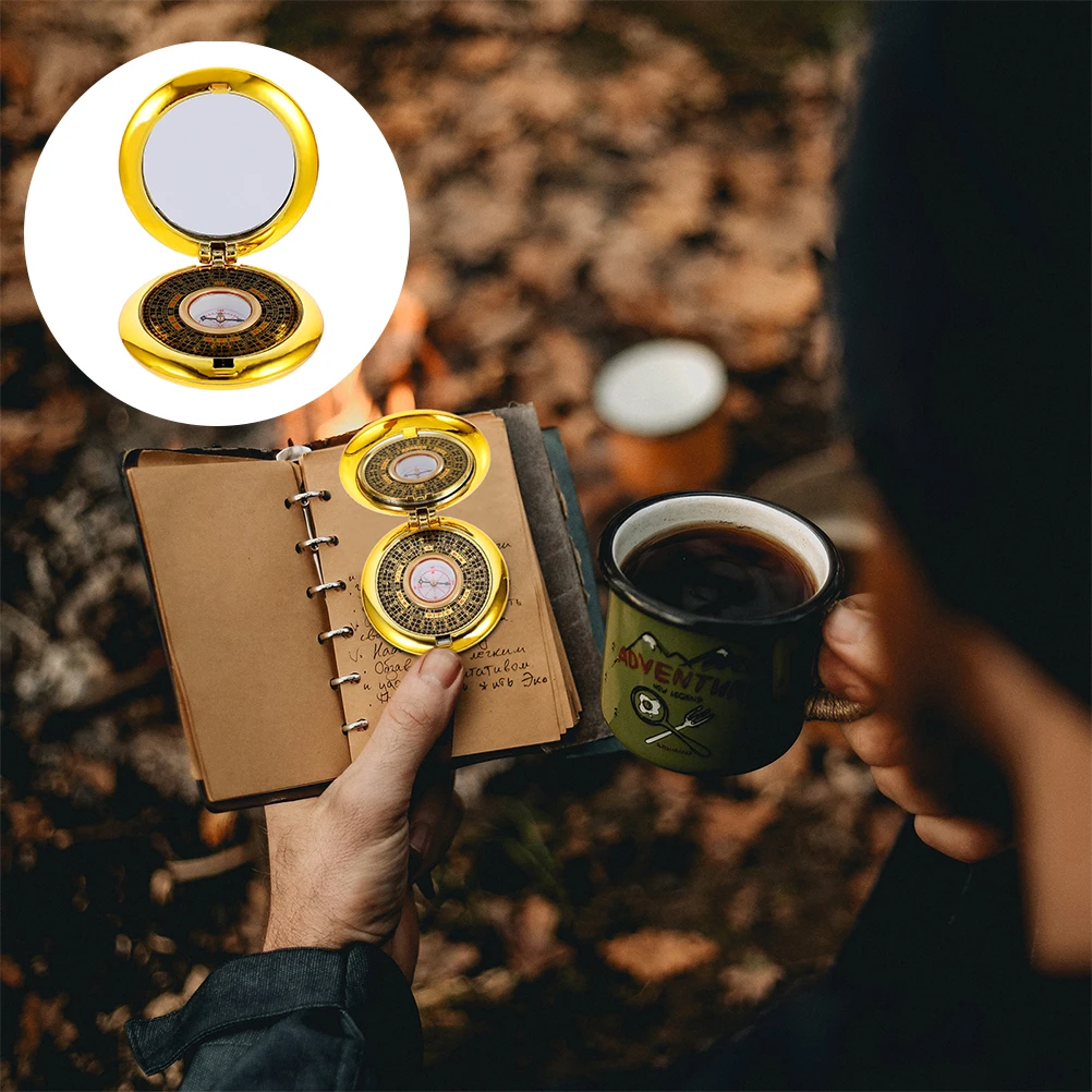 

Feng Shui Compass Pocket Mini Plastic Camping Tool Hiking Survival Waterproof Portable Mirror Vintage Design Direction