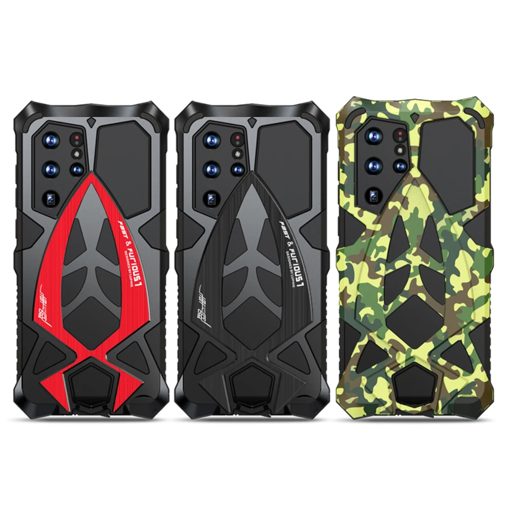 Luphie Metal Full Protect Armor Case For Samsung Galaxy S23 Ultra Phone Cover S24 23 S22Ultra S21 S24 Plus 5G Shockproof Fundas
