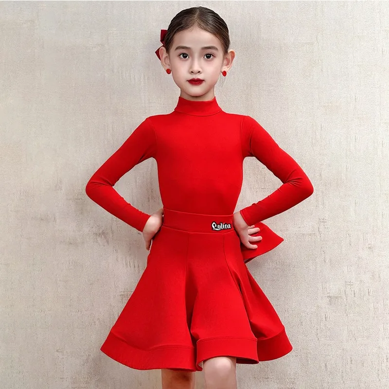 Vestido de baile latino personalizado para niñas, conjunto de actuación de ropa de competición de reglas latinas profesionales para niños