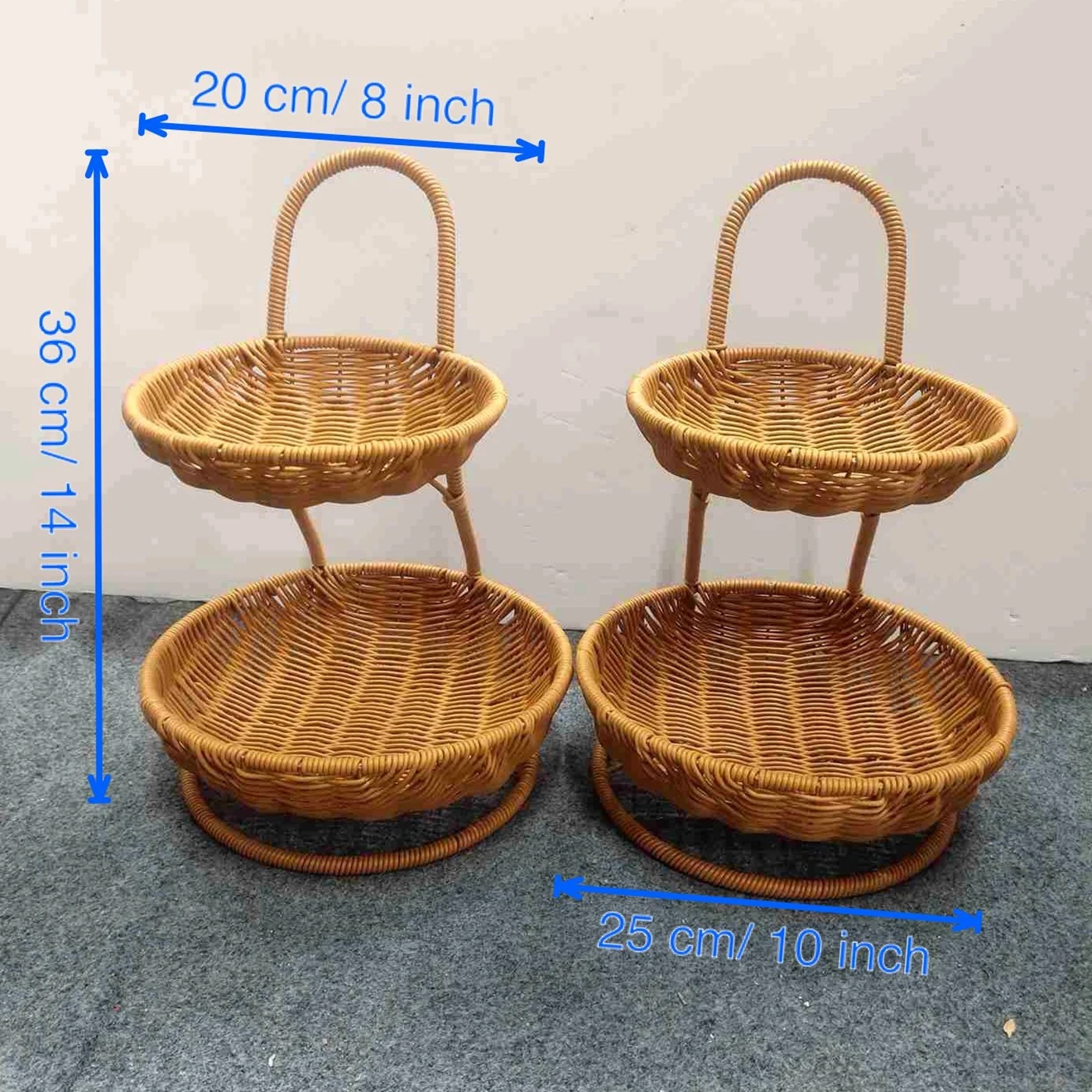 2pcs two-layer creative storage tray/display rack/coffee table tray/living room decoration basket/small item storage lightweight