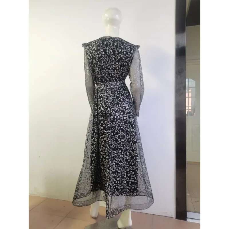 Vestidos de fiesta africanos para mujer, moda Dashiki Ankara, vestidos de boda de encaje, elegante vestido Maxi musulmán turco de talla grande,