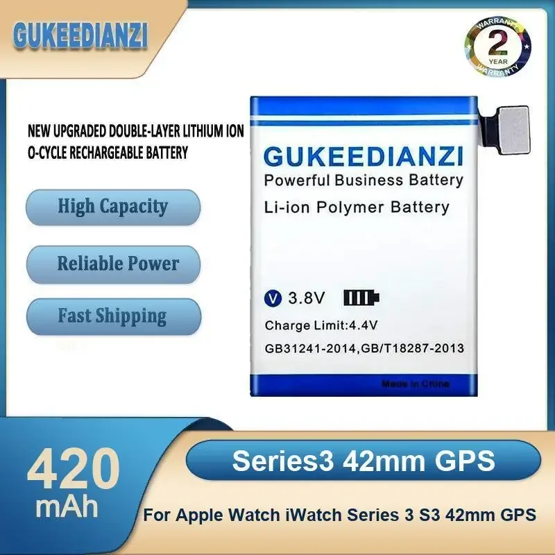

Series3 42 мм GPS 420 мАч Аккумулятор для часов большой емкости для Apple Watch iWatch Series 3 S3 42 мм GPS