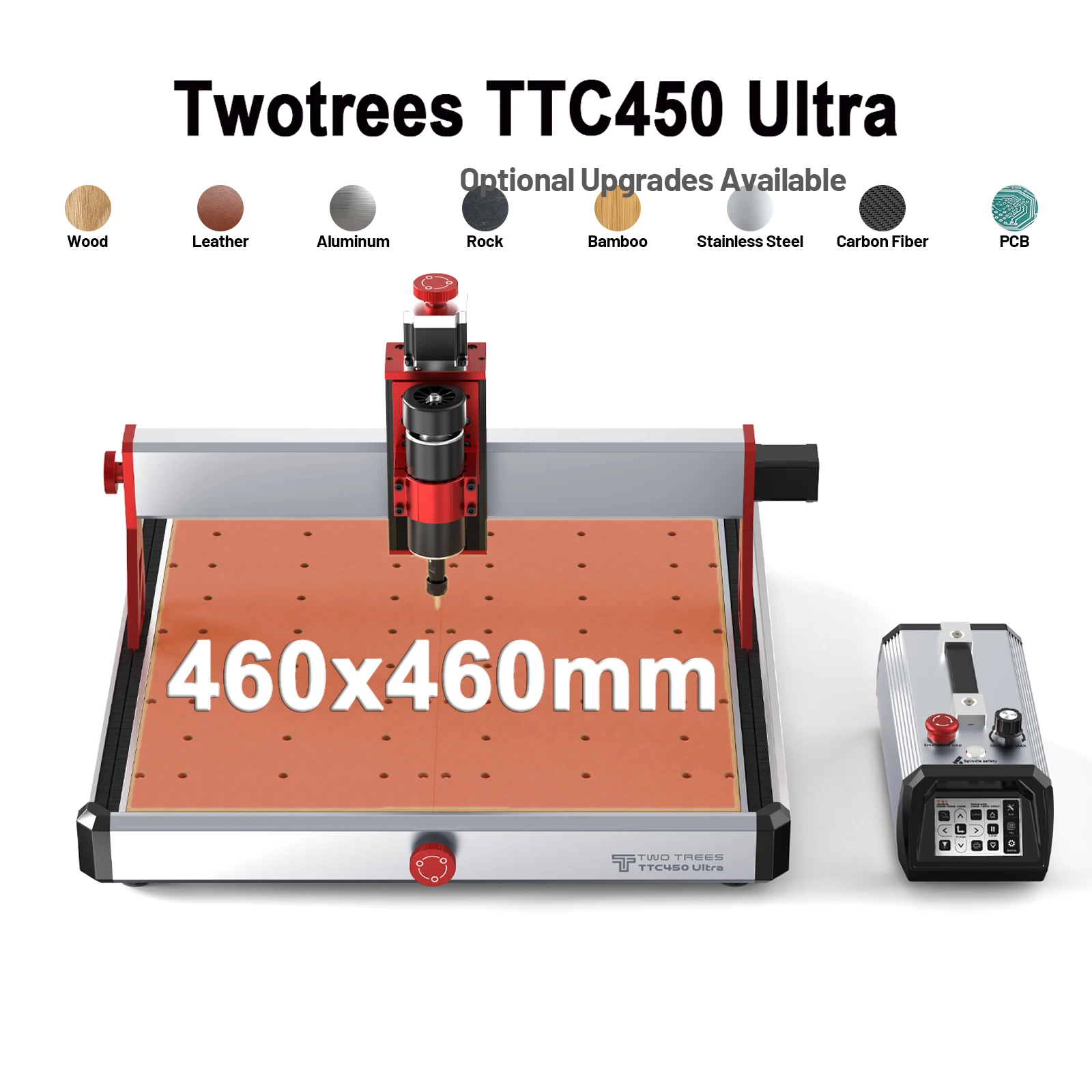 Twotrees TTC450 Ultra CNC Router Machine 2-in-1 Laser Engraving Cutter Router Table for Wood Stone Aluminium MDF Paper