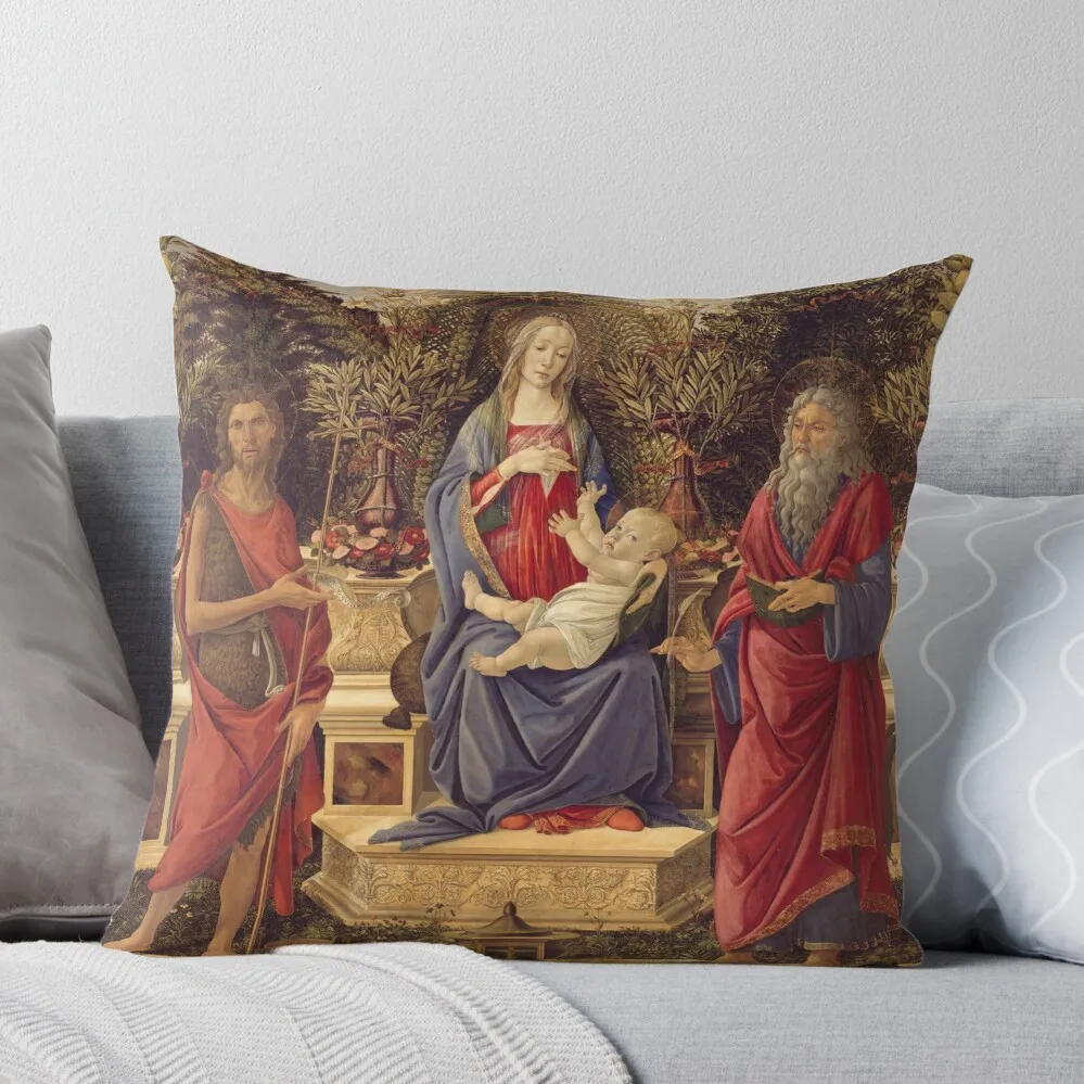

Botticelli - Madonna With Saints (1485) Throw Pillow pillow cover luxury Sitting Cushion