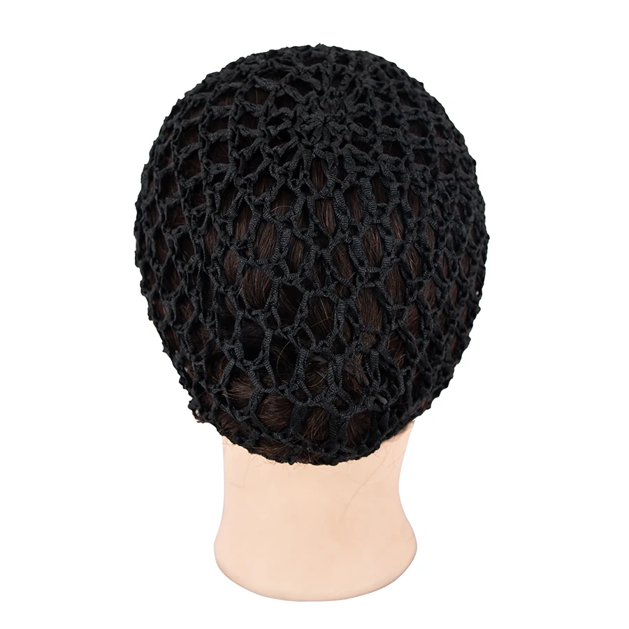 قطعة واحدة من شبكة شعر كروشيه شبكية للنساء، غطاء شعر كروشيه ناعم من نسيج رايون للنوم (أسود)