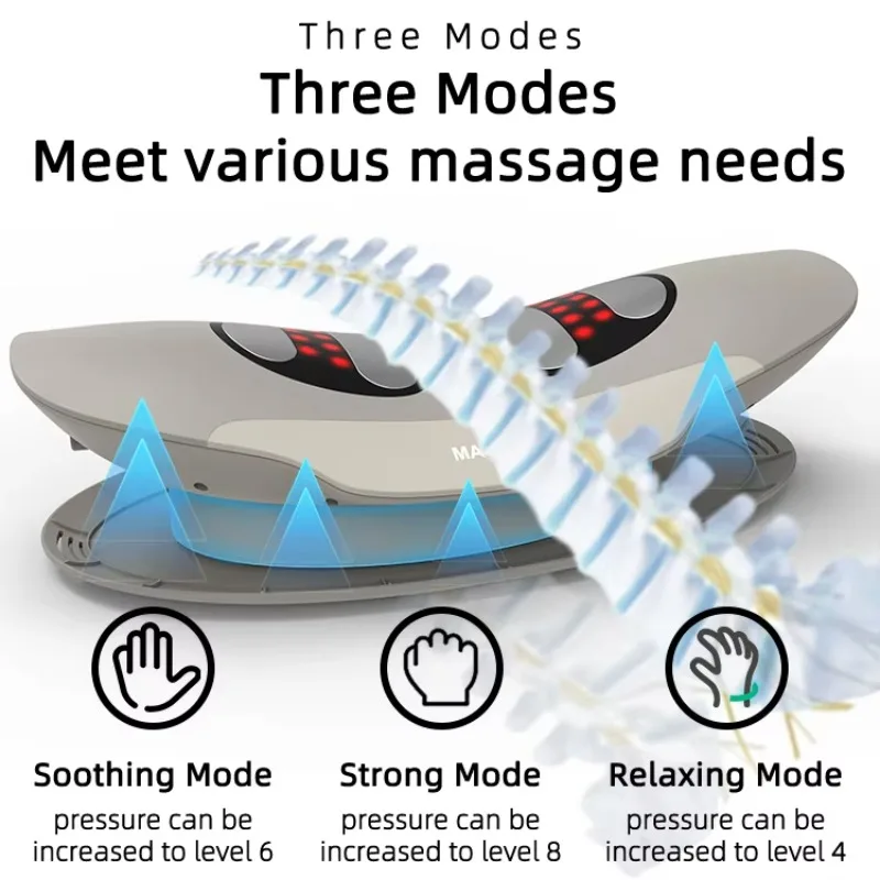 Electric Lumbar Traction Multifunctional Back Traction Device with Dynamic Airbag Traction Vibration and Heating EMS Massager view 4
