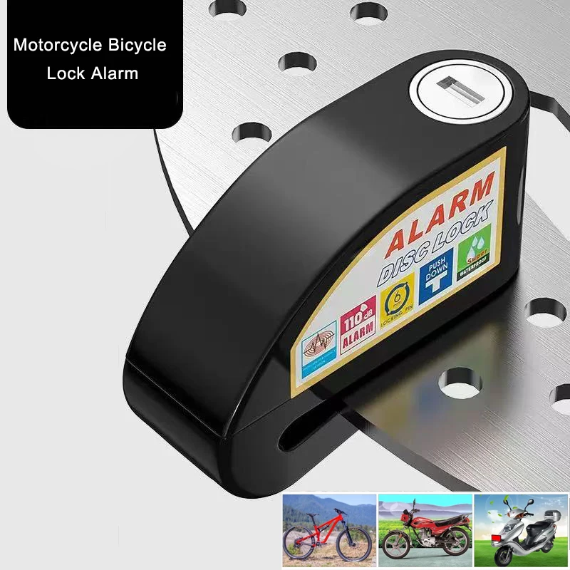 

Motorcycle Bicycle Lock Alarm Safety Protection Padlock Disc Aluminum Alloy Anti-Theft Reminder Rope Lock Bag Motorcycle Accesso