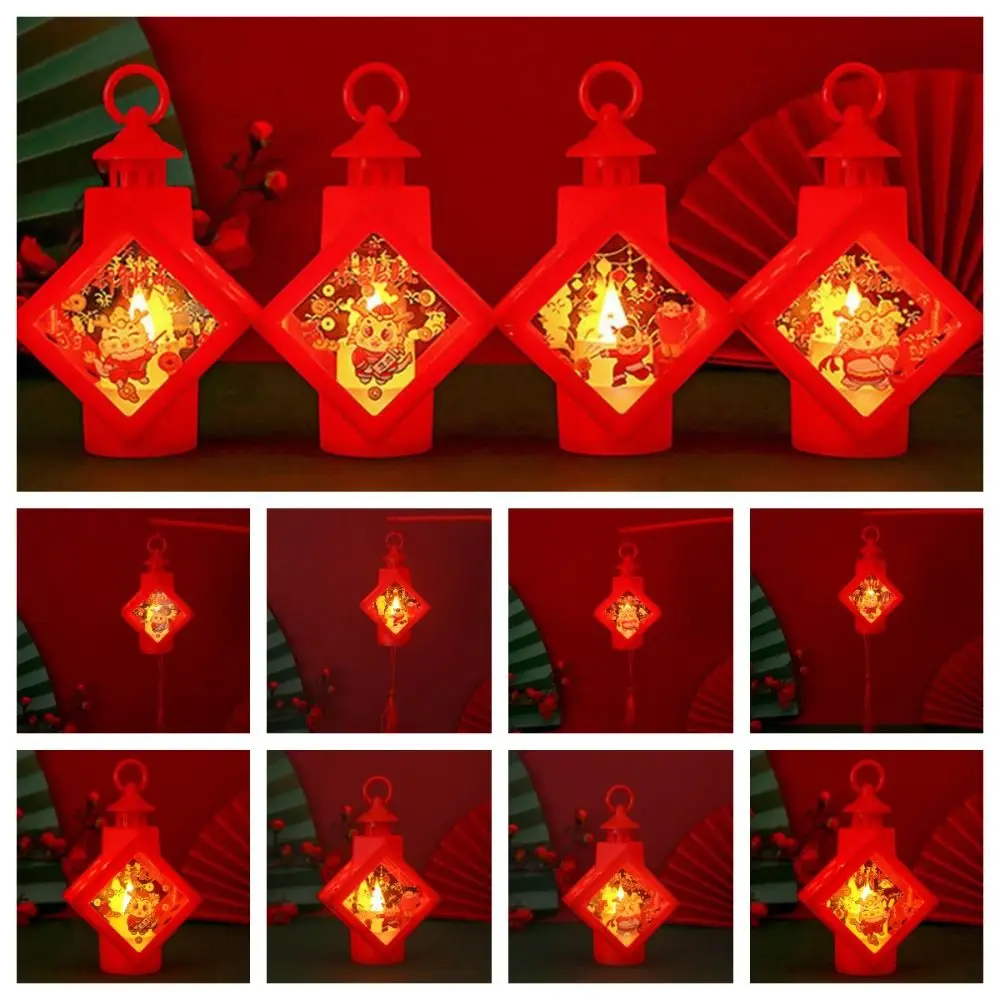 Glowing Spring Festival Wind Lantern illuminated LED New Year Handheld Lantern Chinese Hanging