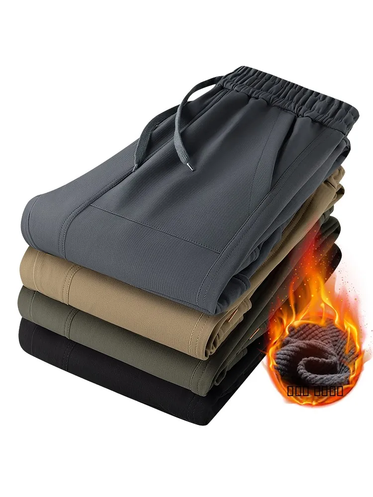 

Мужские утепленные флисом брюки-карго для активного отдыха, ветрозащитные, осенне-зимние, для катания на лыжах, мягкие, свободного кроя, с эластичным поясом