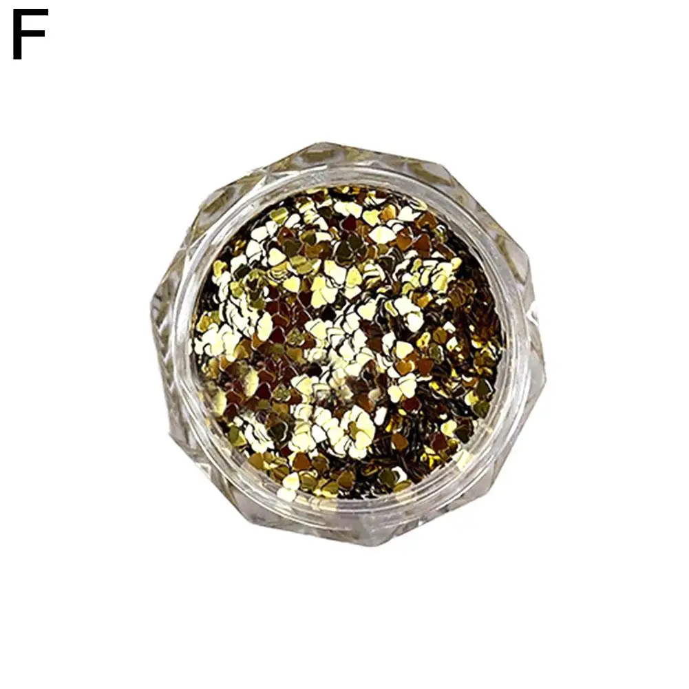 1Mm Mini Loving Heart Shape Glitter Powder Nail Charm Silver Gold Powder Sequins Akcesoria Zimowe zdobienia paznokci i F5X4