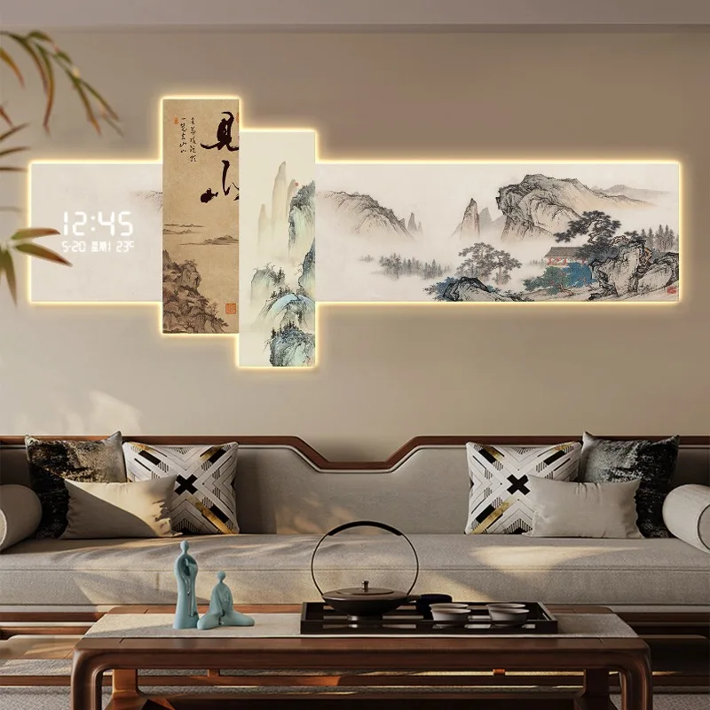 creative home wall clock large luxury decorative painting Wall clock LED digital часы электронные настольные interior furniture