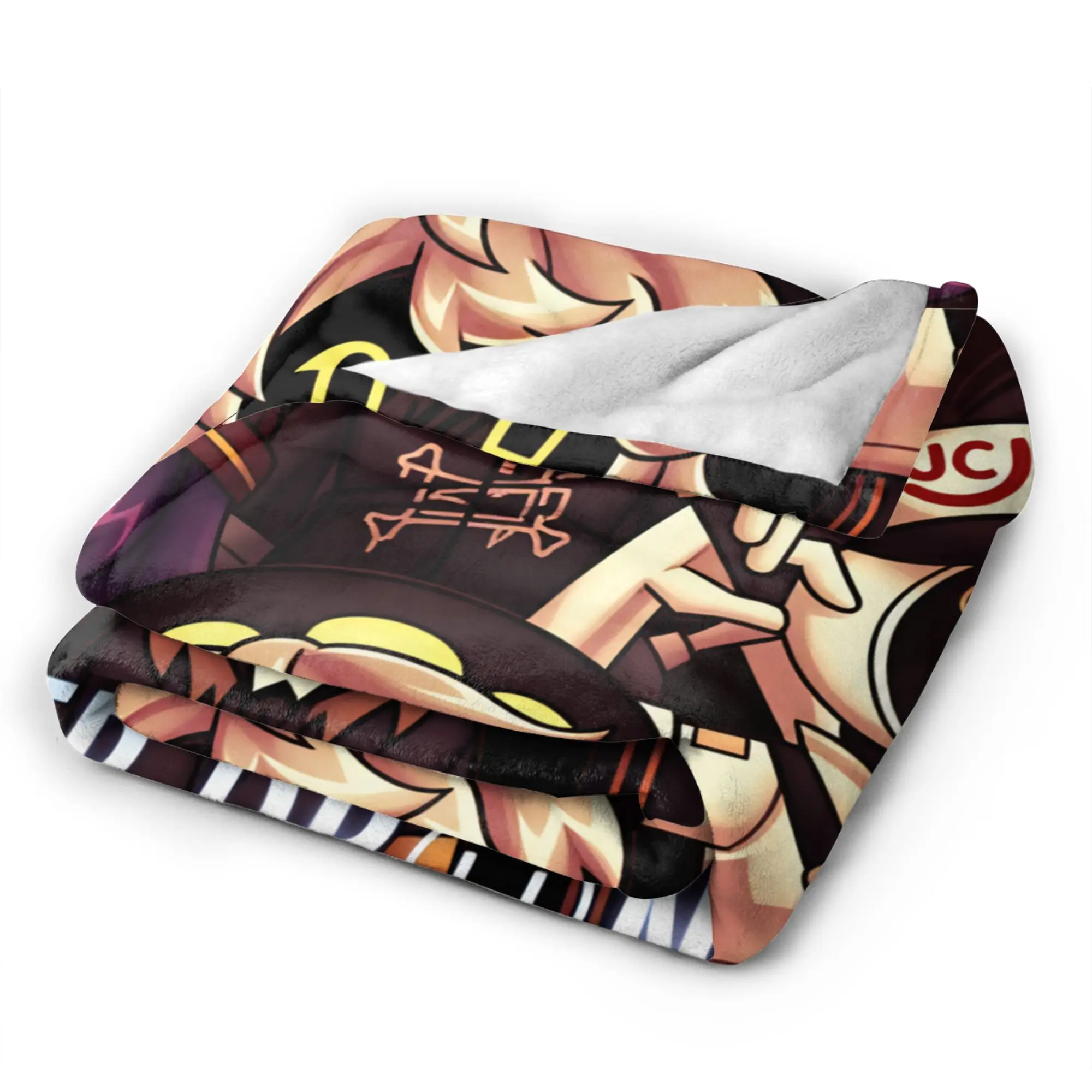 Koc Murder Drones Uzi Doorman Estetyczny Kempingowy Flanelowy Narzuta na Łóżko do Salonu Super Miękki Wysokiej Jakości Prezent