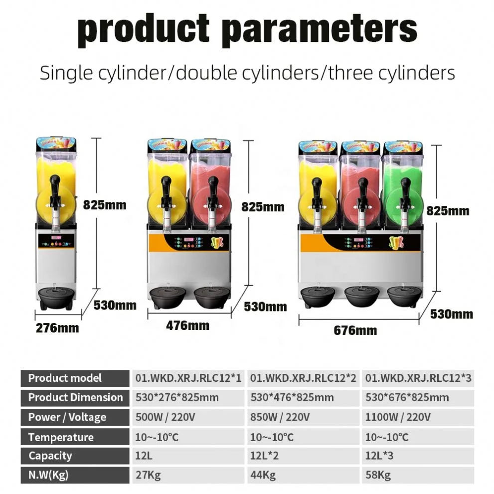 التجارية 3 خزان 220 فولت العلامة التجارية ضاغط الغذاء الصف خلاط المجمدة آلة صنع الثلج #2