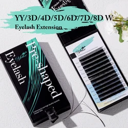 Yelix W Shape Eyelashes Extensions 3d 4d 5d 6d 7d 8d Eye Lashes Natural Soft Premade Fan Lash Extension Korea Eyelash