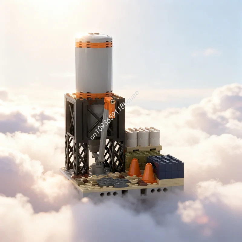 176 pz MOC Città Costruzione Cemento Silo Paesaggio stradale modulare Modello Building Blocks Regali di Natale Giocattolo Idea creativa Educazione