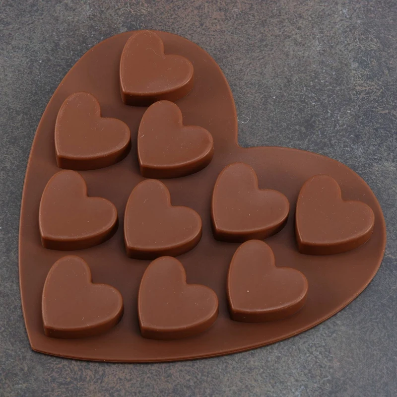 Nuevo 3 uds moldes de silicona con forma de corazón para hacer Chocolate, gelatina, pudín y jabón hecho a mano, moldes cuadrados de hielo con forma de corazón para verano
