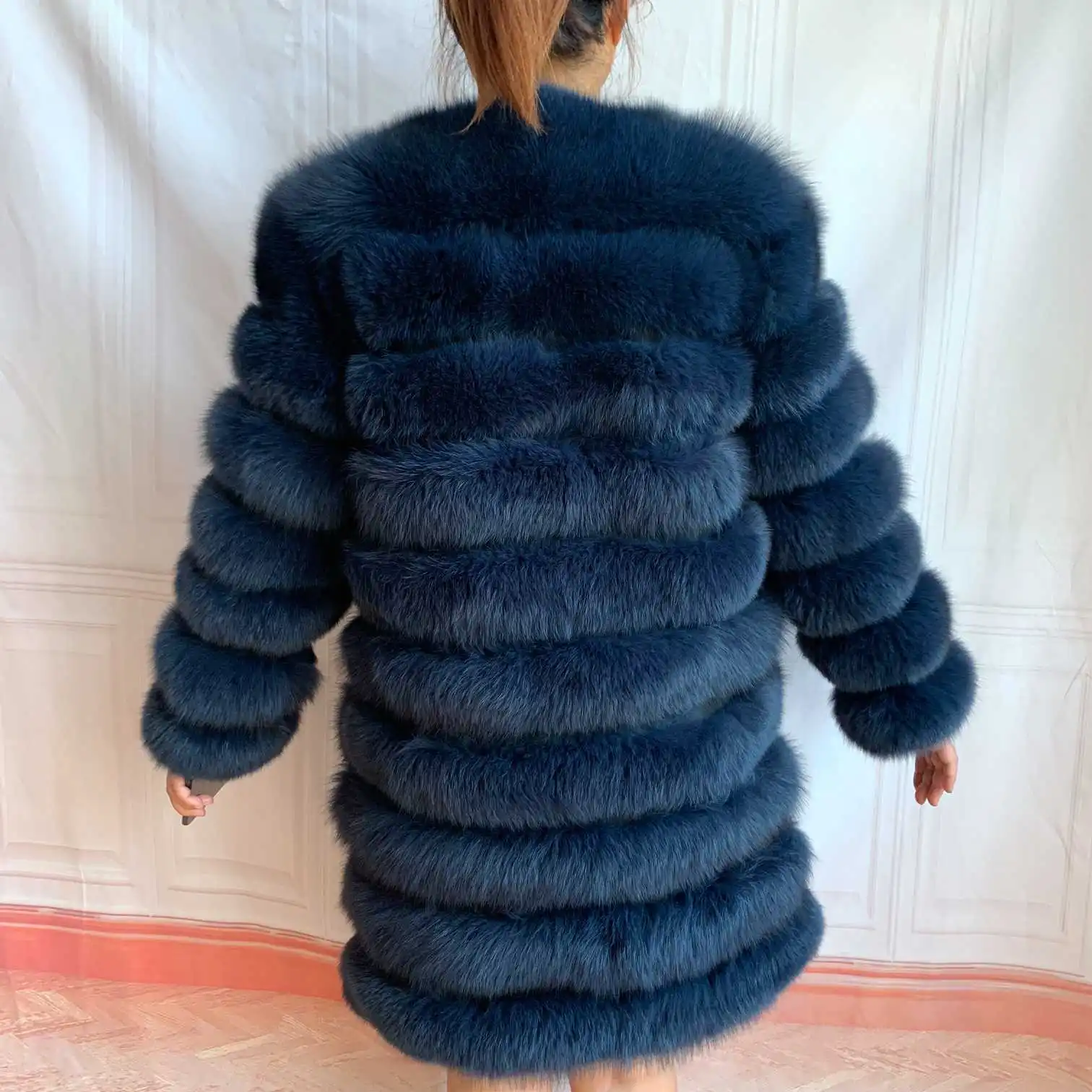 NEW 4in1 Real Fox Fur Long Coat Winter Coat for Women Jackets Vest Winter Outerwear Women Fox Fur Coat High Quality Fur Clothes