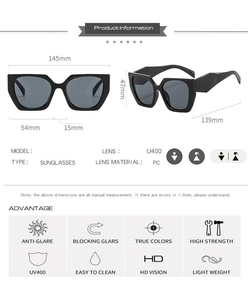 OEC CPO Quadrat Sonnenbrille Frauen Neue Mode Orange Punk Sonnenbrille Männer Vintage Shades UV400 Weibliche Retro Brillen Gafas De Sol – Detail 1