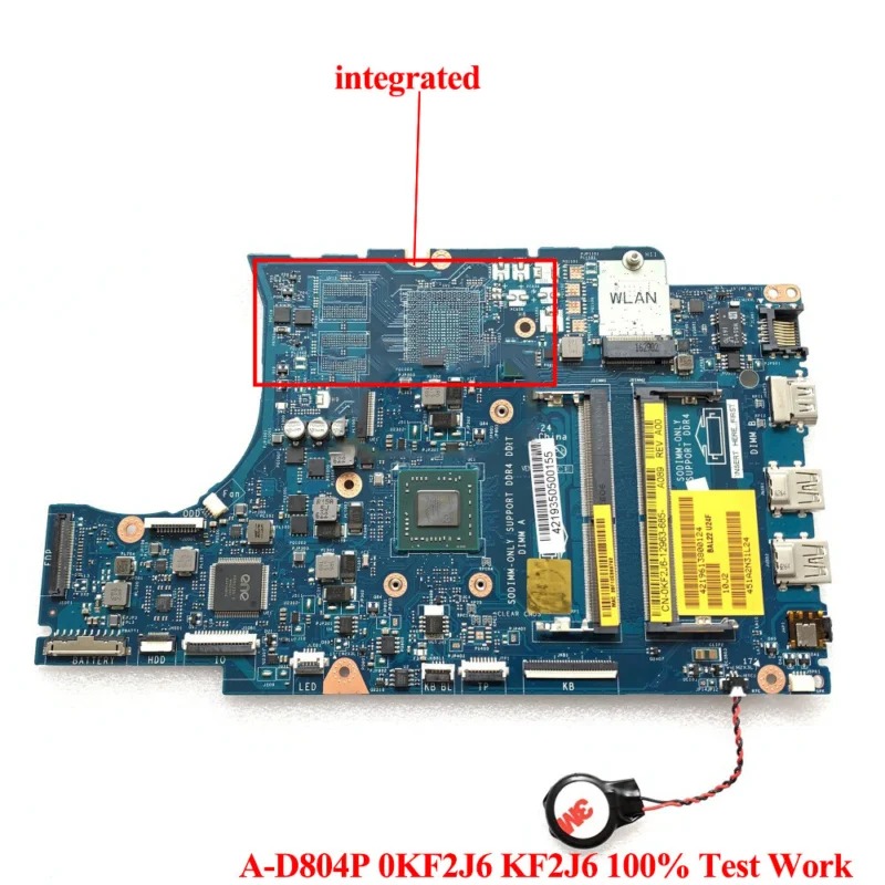 Para Dell Inspiron 5565 LA-D804P 0KF2J6 KF2J6 placa base probada OK