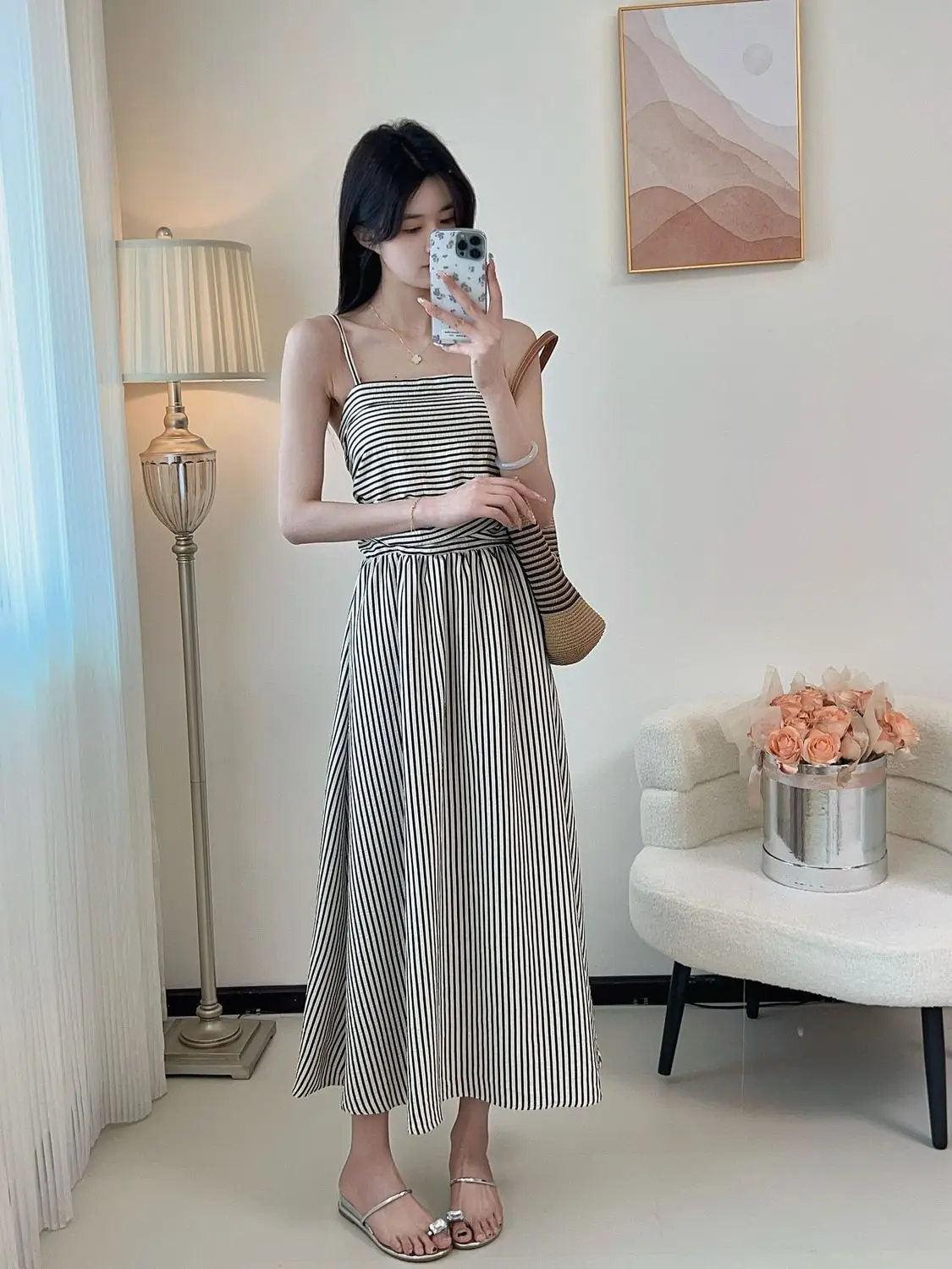 Kleider für Damen, kurzärmelig, Chiffon, plissiert, französischer Stil, Schärpen, durchsichtig, ausgestellter quadratischer Ausschnitt, künstlerisches Temperament, moderner Chic