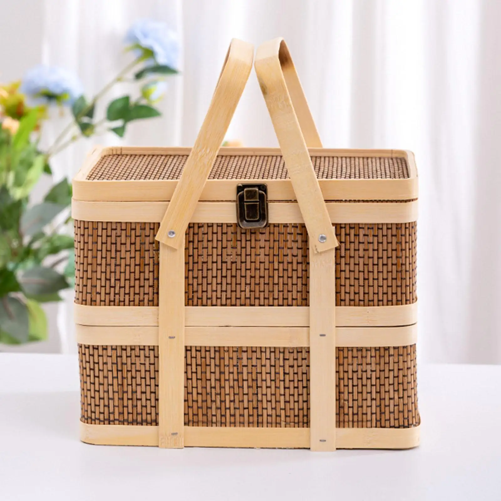 Woven Picnic Basket,Food Stora - Snacks Food Gift Baskets ulasan dan harga