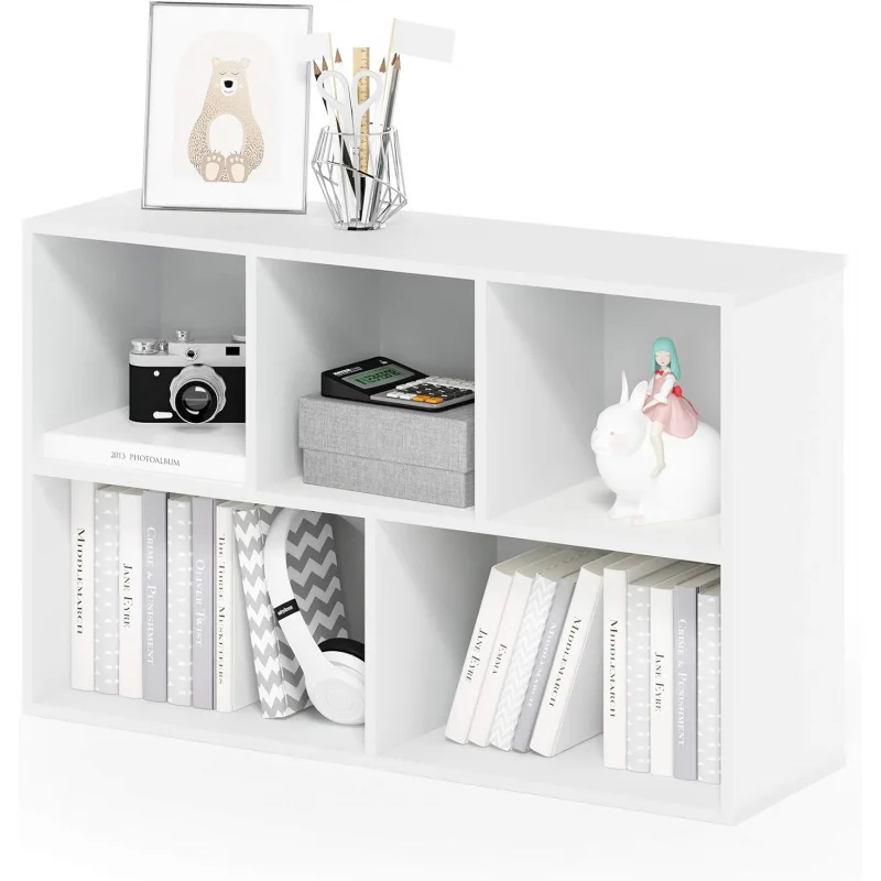 

5-Cube Bookshelf, Reversible Bookcase, 9.4" x 19.5" x 31.5", for Living Room, Bedroom, Home Office