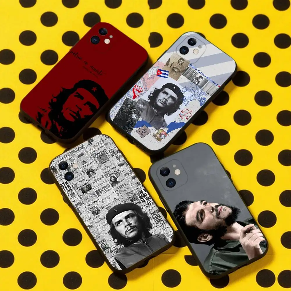 

Che Guevara Phone Case For iPhone 16,15,14,13,12,11,Pro,Max,Plus,X,XS,XR,SE,8,7,Mini,Soft Silicone Black Case