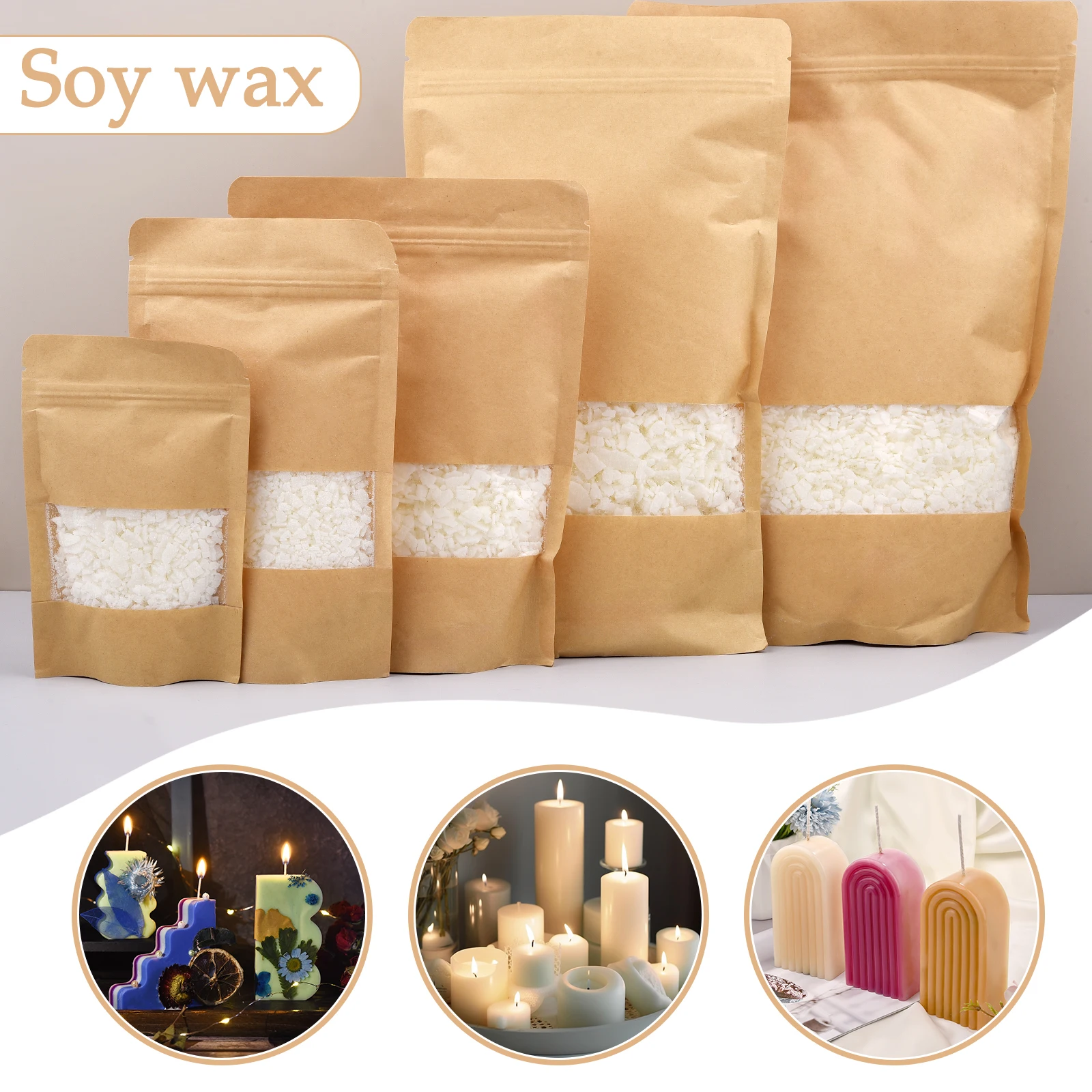 50/100/250/500/1000g Natural Soy Wax Granular Scented Candle Material No Additives For DIY Candle Making Supplies Materials