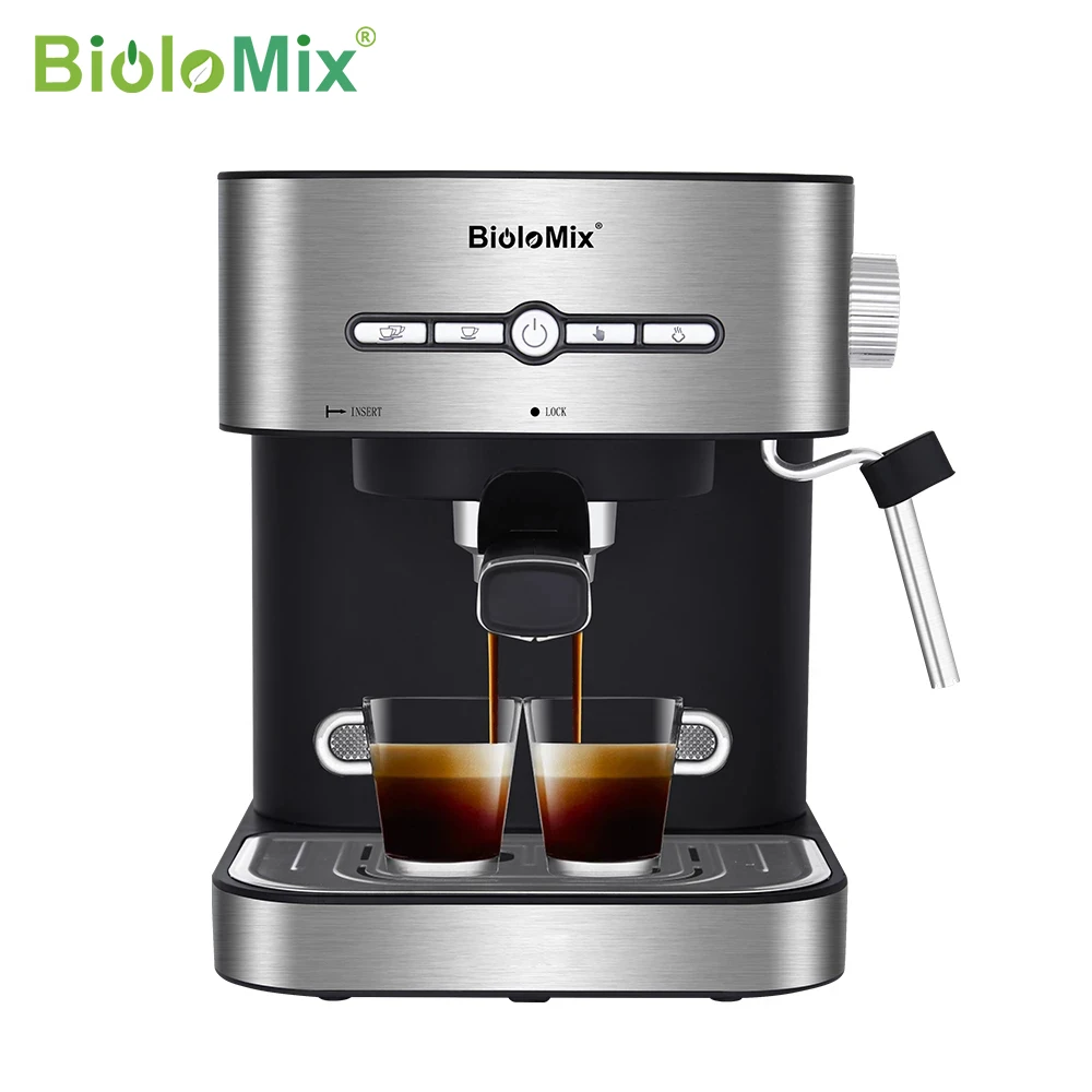 BioloMix Espresso 20 Bar Italian Type  Coffee Maker Machine, with Milk Frother Wand for Espresso, Cappuccino, Latte and Mocha