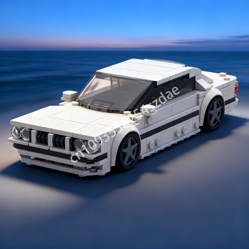 338 قطعة MOC BMWedd سيدان أبيض أسود مدينة أبطال نموذج بناء هدية الكريسماس كتل لعبة العمارة لتقوم بها بنفسك فكرة الطوب عيد ميلاد #1