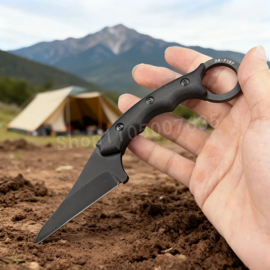 

Тактический нож с фиксированным клинком 2,68 дюйма, лезвие 8Cr13Mov, рукоять G10, универсальный, для обеих рук, портативный, для самообороны