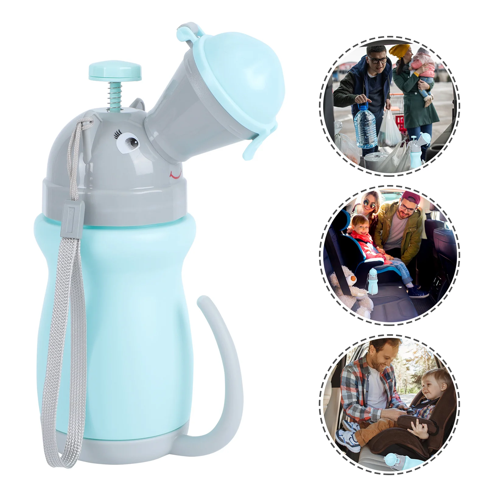 

Travel Potty for Toddler Portable Urinal Lovely Bottle Essentials Kids Blue Car Outdoor Baby