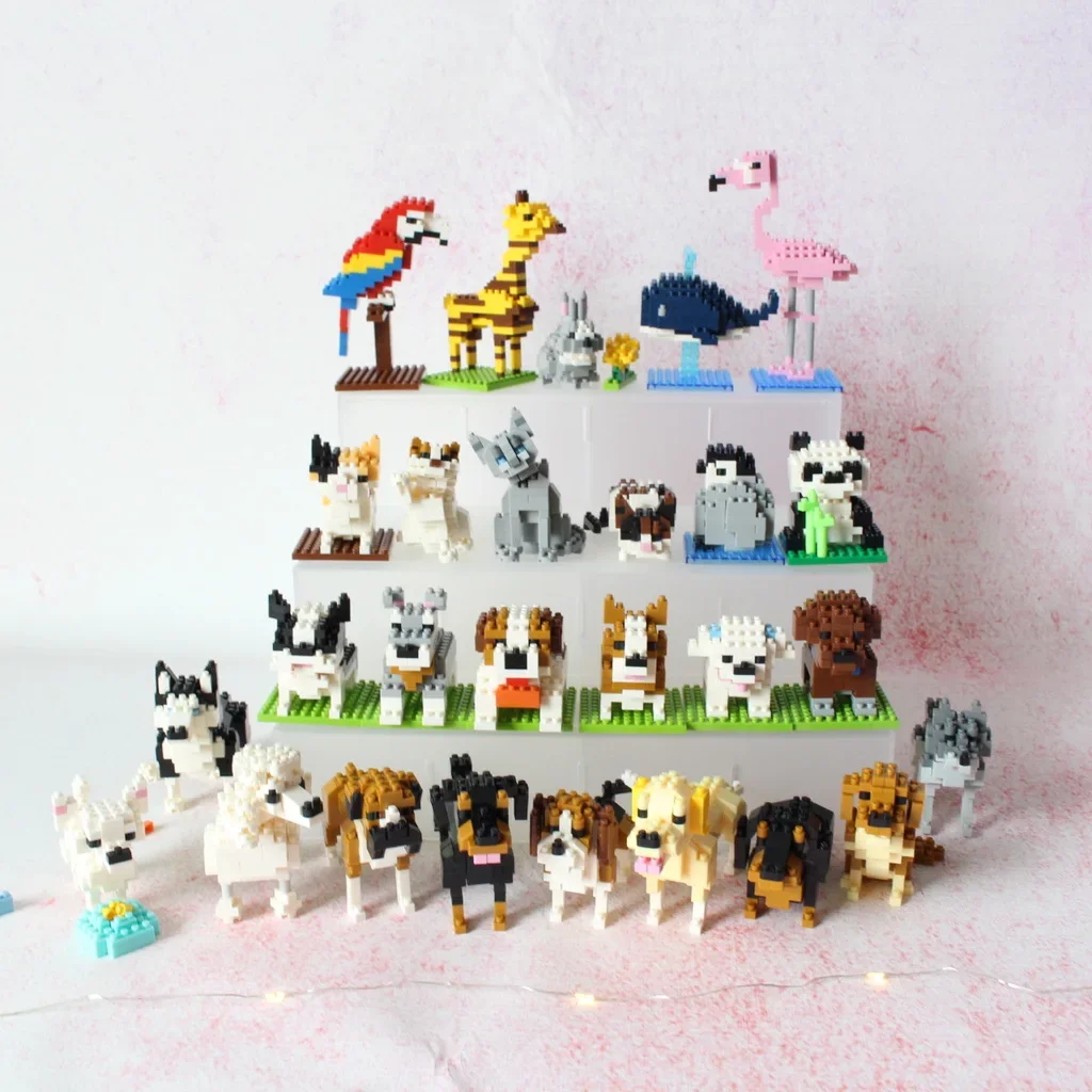 Wisehawk-Mini Diamond Building Blocks para Crianças, Série Animal, Saco de Brinquedo, Cão, Gato, Pássaro, A1-B26, Presentes