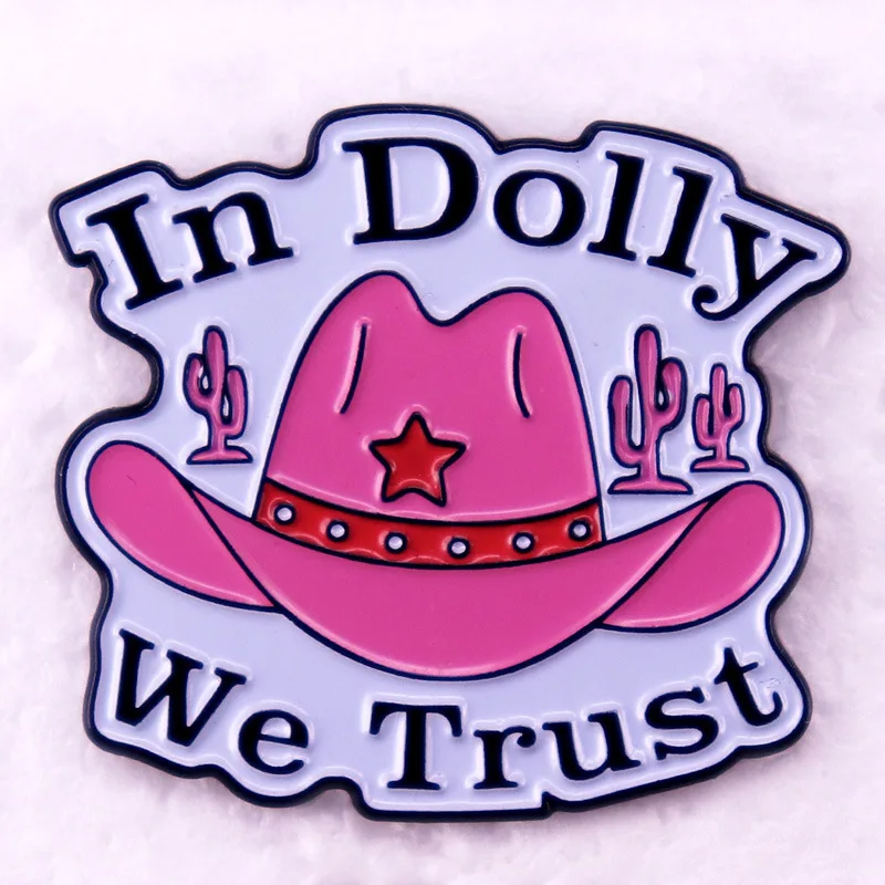 C4930 Roze Cowboy Hoed Email Pin Reversspeldjes Voor Rugzak Mannen Vrouwen Broches Op Kleding Aktetas Badges Sieraden Accessoires Cadeau