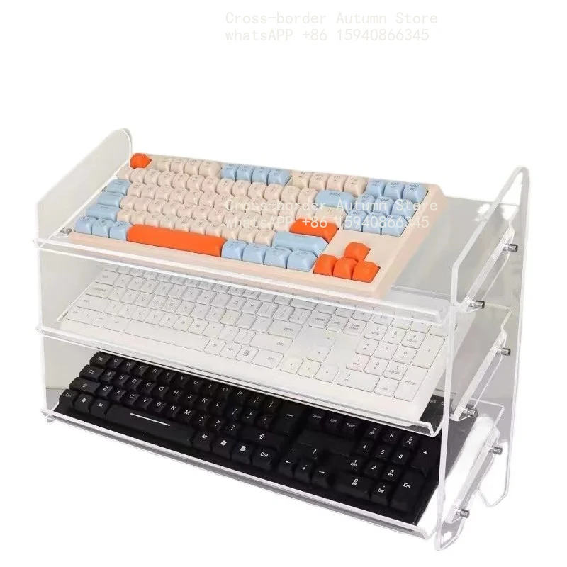 Acrylic Wirel Mechanical Keyboard Display Stand Mouse Placement Storage Cabinet Dustproof Desktop Keyboard Holder
