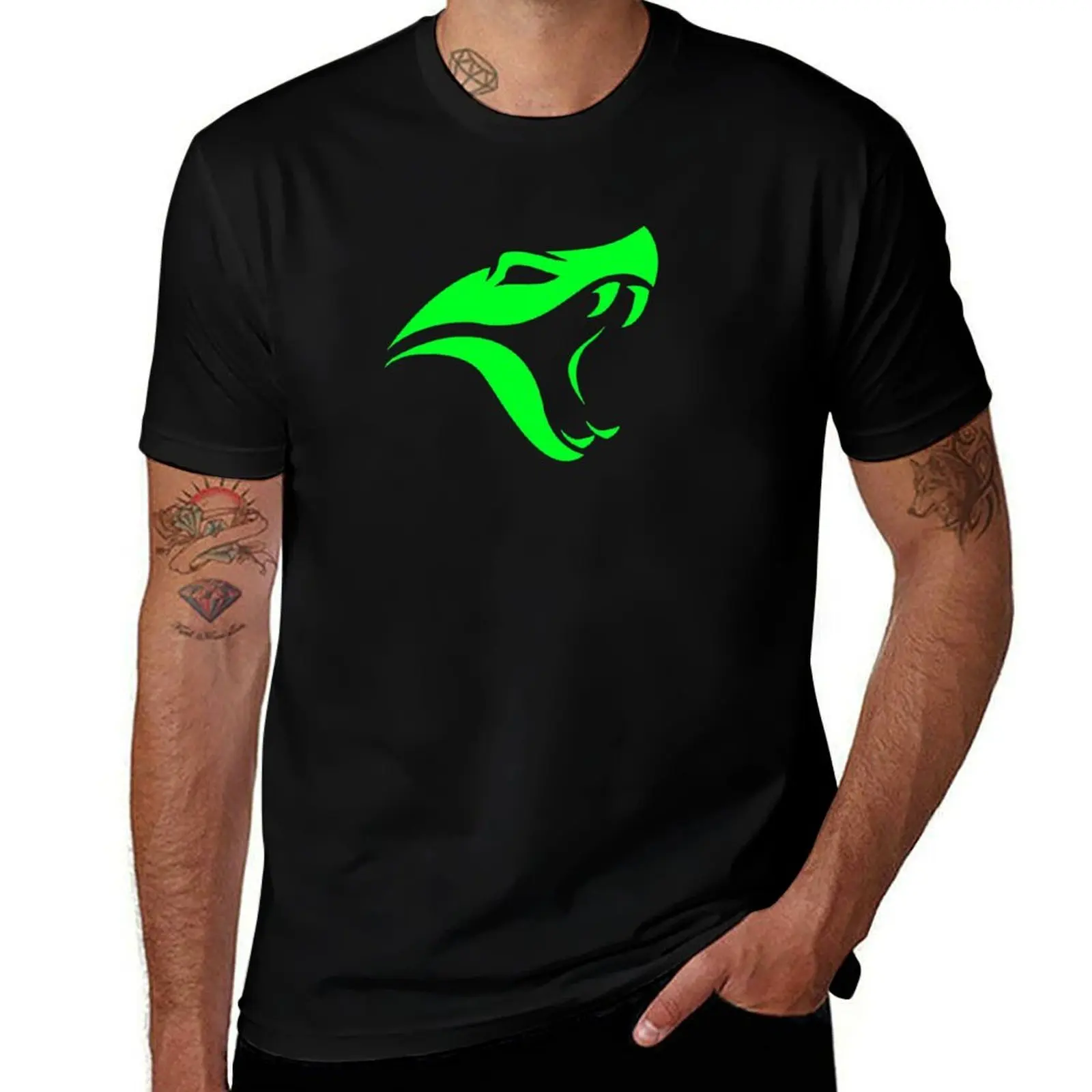 Green Vipers logo T-Shirt Large Size Casual Tee Shirt