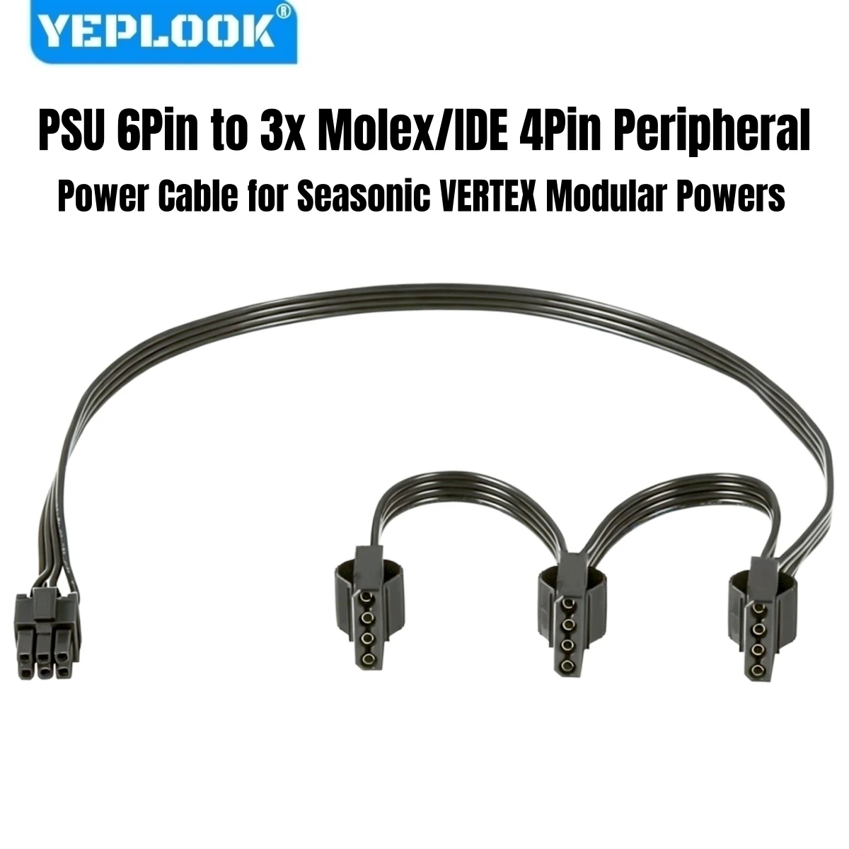 3 Molex/IDE 4Pin Peripheral Power Cable for Seasonic VERTEX GX-1200/GX1000/GX-850/GX-750, PX-1200/PX-1000/PX-850/PX-750 Modulars