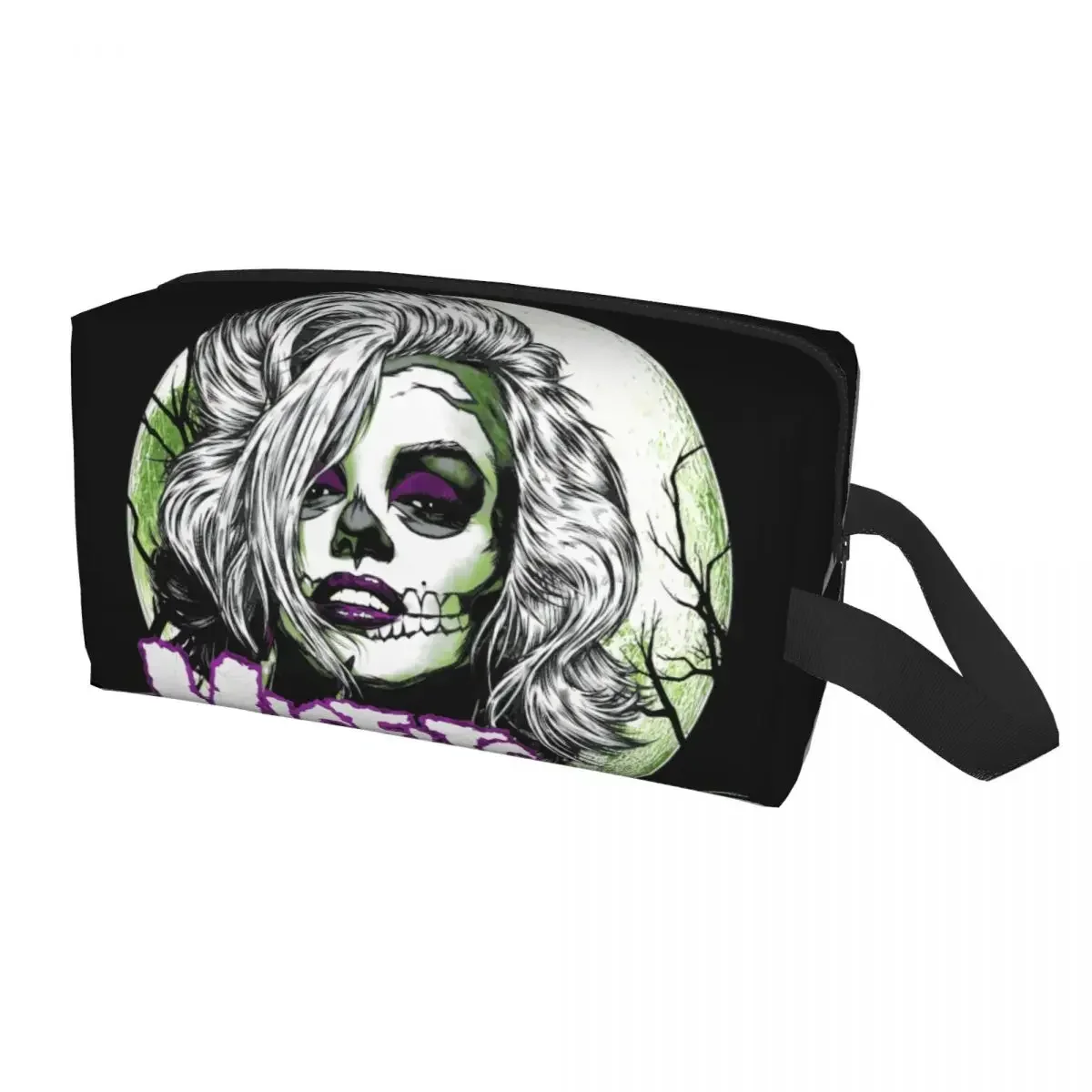 Custom Punk Band Misfits Vampire Zombie Girl Cosmetic Bag Women Capacity Heavy Makeup Case Beauty Storage Toiletry Bags