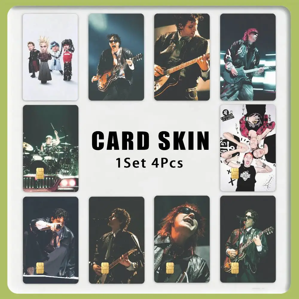 S-5SOS Band 5 S-Seconds of Summer 1Set 4Pcs Card Skin Stickers, Waterproof Decorative Film for Credit Debit Bank Bus IC Cards
