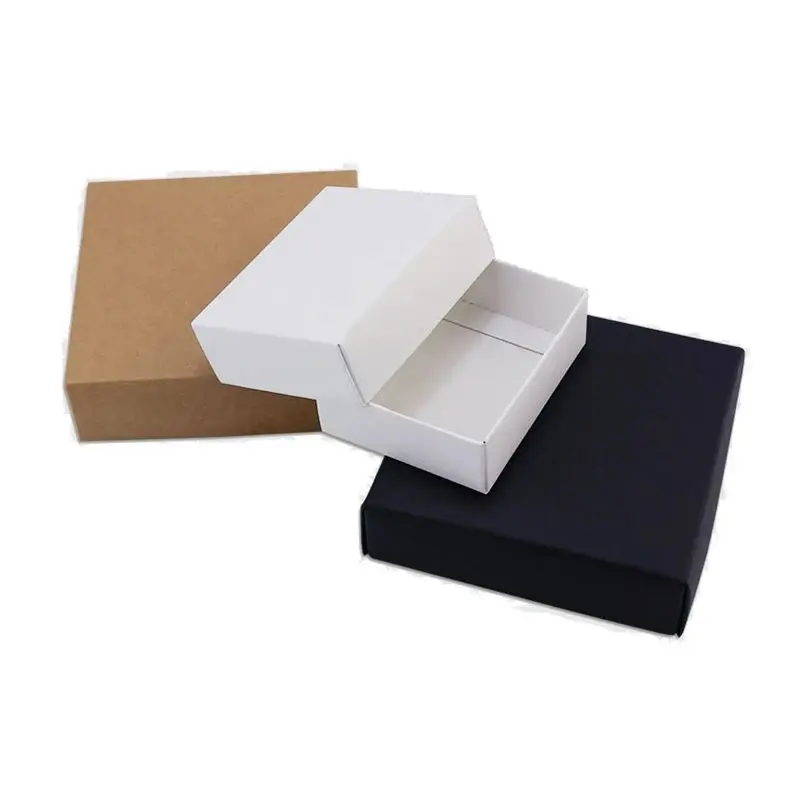 

20pcs Kraft/White/Black Folding Paper Box Drawer Style Candy Sock Underwear Gift Box Customizable Logo Packaging Shopping Bag