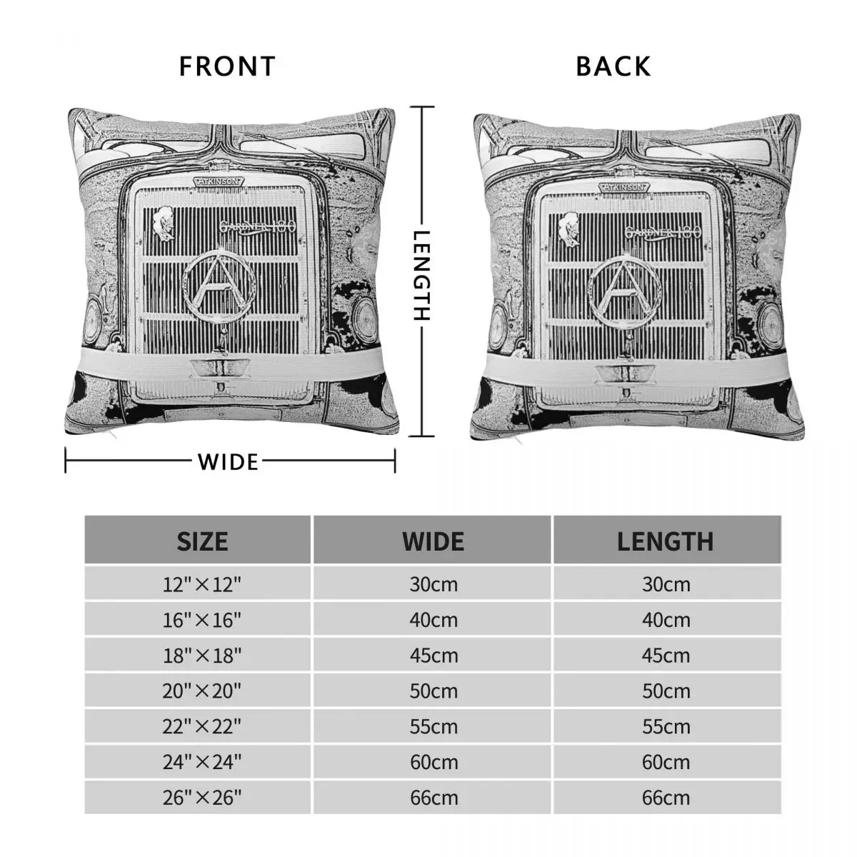 Seddon Atkinson Lorry Square Pillowcase Polyester Linen Velvet Printed Zip Decor Pillow Case Bed Cushion Cover