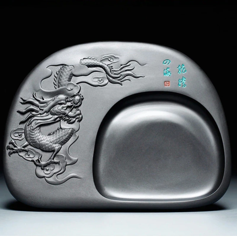 Exquisite Traditional Portable Lightweight Calligraphy Inkstones Huizhou Ink Slabs Perfect for Brush Writing Students Inkstone