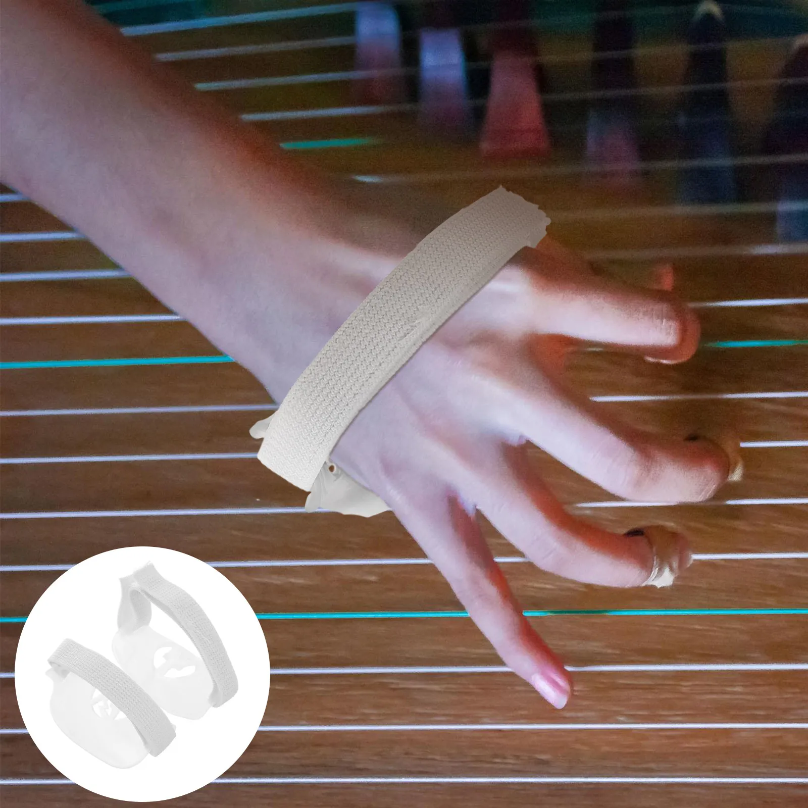 1Pair Guzheng Finger Training Assistant Moonlight White Hand Posture Corrector Finger Muscle Strengthening Device for Beginners