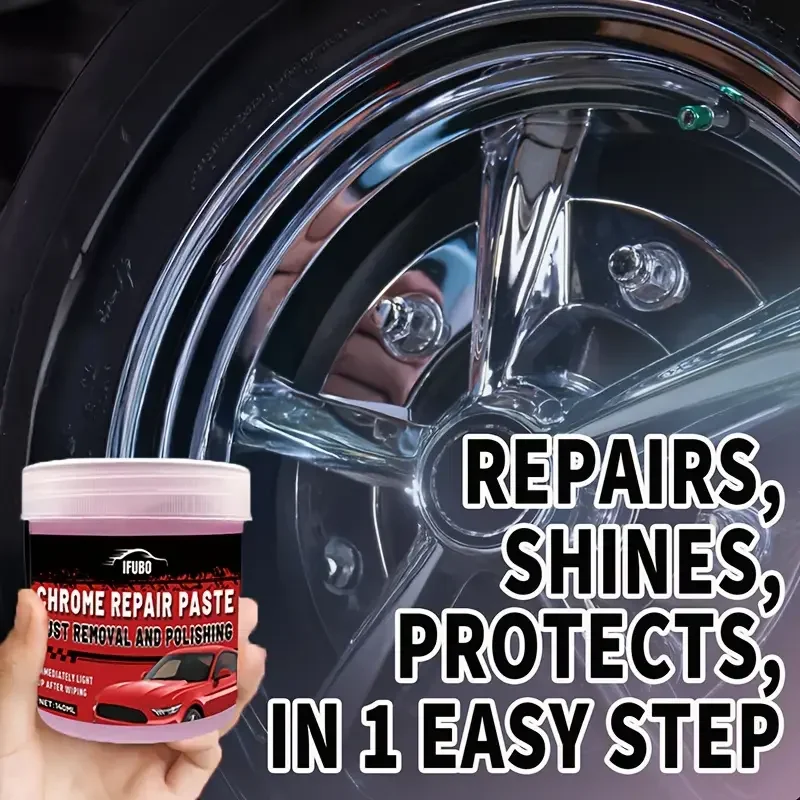 

Многоцелевой хромированный крем для ремонта металла, для полировки и окисления, восстановления отделки автомобиля, алюминиевых колес и декоративных.