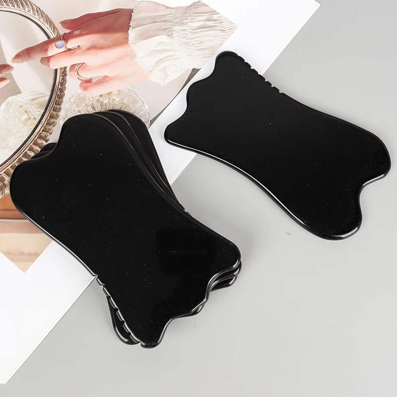 Big Obsidian Face Care Gua Sha Beauty Tool Black Crystal Stone Skin Lifting Care Massager Health Sawtooth Guasha Product